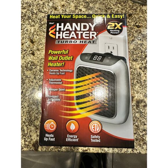 Ontel Handy Heater Turbo 800W Wall Outlet Heater w/Auto Shut off - Picture 6 of 6